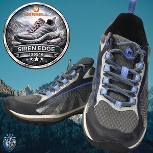 Merrell Siren Edge J35516 Womens 6 Vibram Trail Hiking Shoes Gray Blue Low-Top